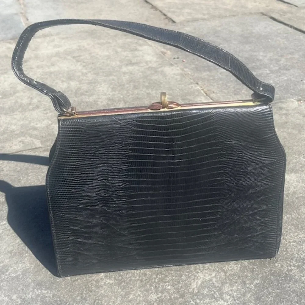 Vintage Lesco 1960s Lizard Handbag - Picture 2 of 11